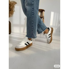 Кросівки жіночі зі смужками натуральна шкіра/замша білі 36,39р