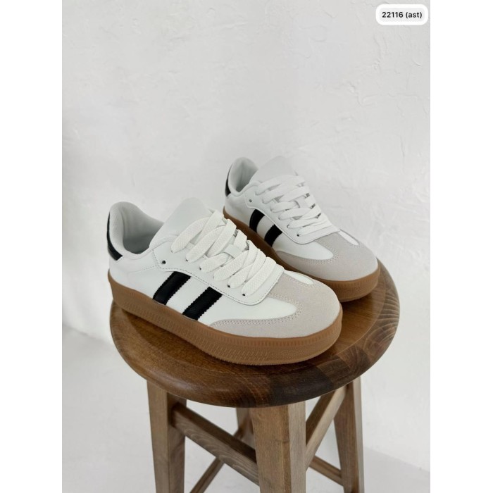 Кросівки жіночі зі смужками натуральна шкіра/замша білі 36,39р