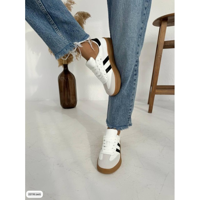 Кросівки жіночі зі смужками натуральна шкіра/замша білі 36,39р