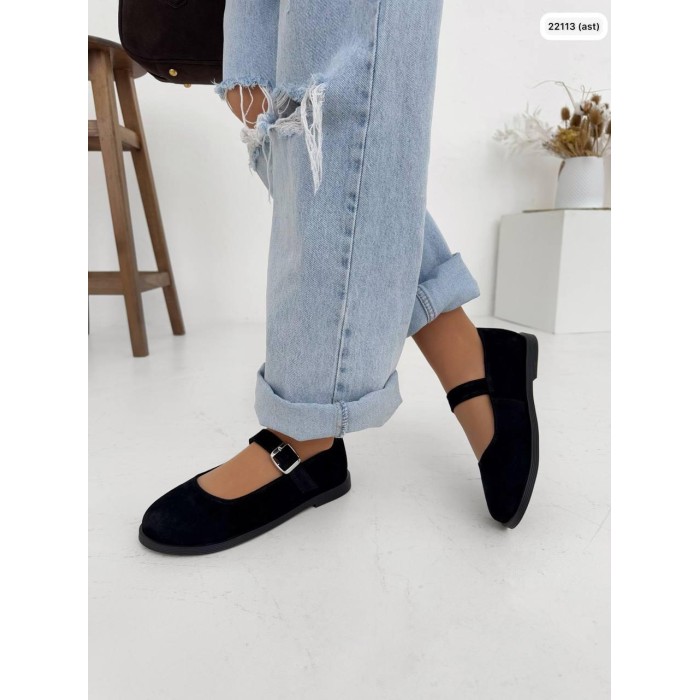 Туфлі/Лофери жіночі натуральна замша чорні 36,37,38,39,40р