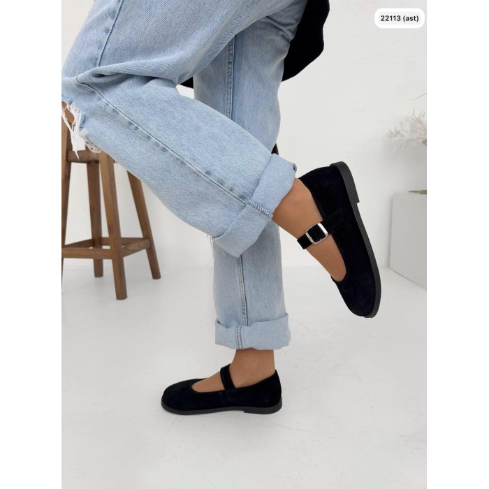 Туфлі/Лофери жіночі натуральна замша чорні 36,37,38,39,40р