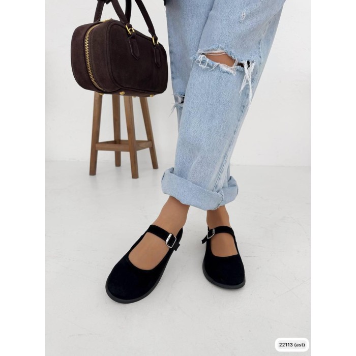 Туфлі/Лофери жіночі натуральна замша чорні 36,37,38,39,40р