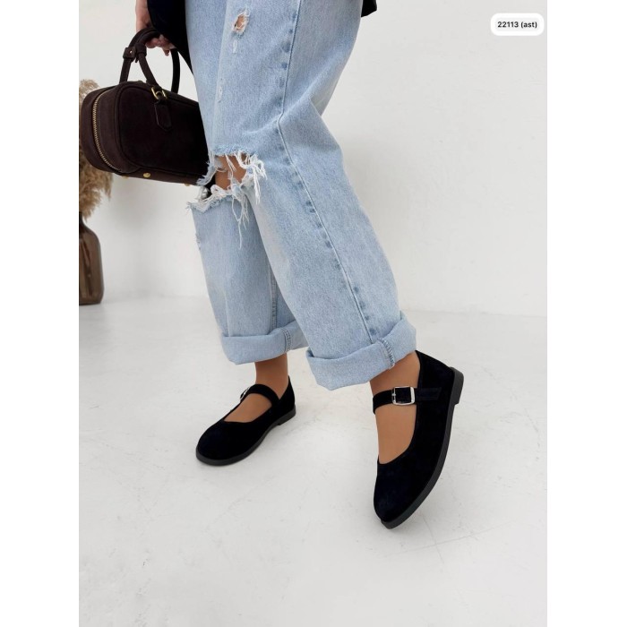 Туфлі/Лофери жіночі натуральна замша чорні 36,37,38,39,40р