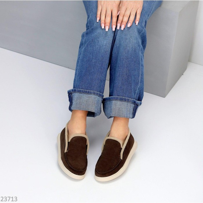 Лофери жіночі натуральна замша беж 38р