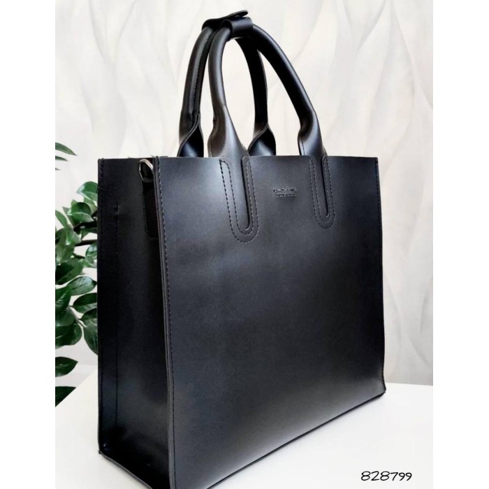 Сумка жіноча, 2-х стороння екошкіра Чорна, Чорна гладка Чорний гладкий