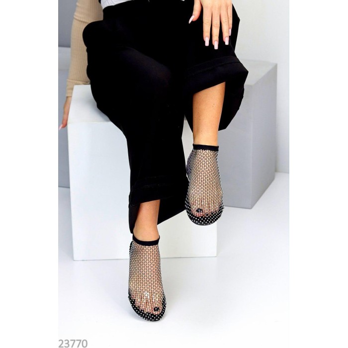 Сандалі жіночи сітка з камінцями Чорні 37,38,39,40,41,42р