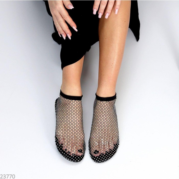 Сандалі жіночи сітка з камінцями Чорні 37,38,39,40,41,42р