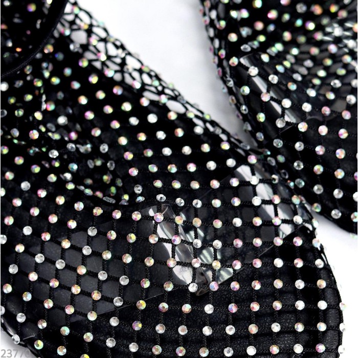 Сандалі жіночи сітка з камінцями Чорні 37,38,39,40,41,42р