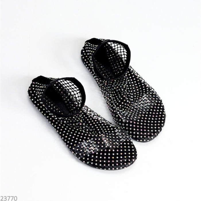 Сандалі жіночи сітка з камінцями Чорні 37,38,39,40,41,42р
