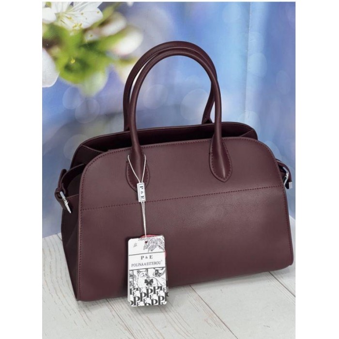 Сумка жіноча натуральна шкіра Чорна Бургунди