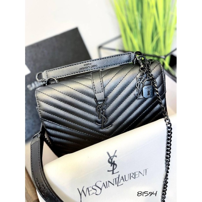 Сумка жіноча Лоран медіум з натуральної шкіри Чорна (фурнітура - срібло,матова,золото) Чорний матовий