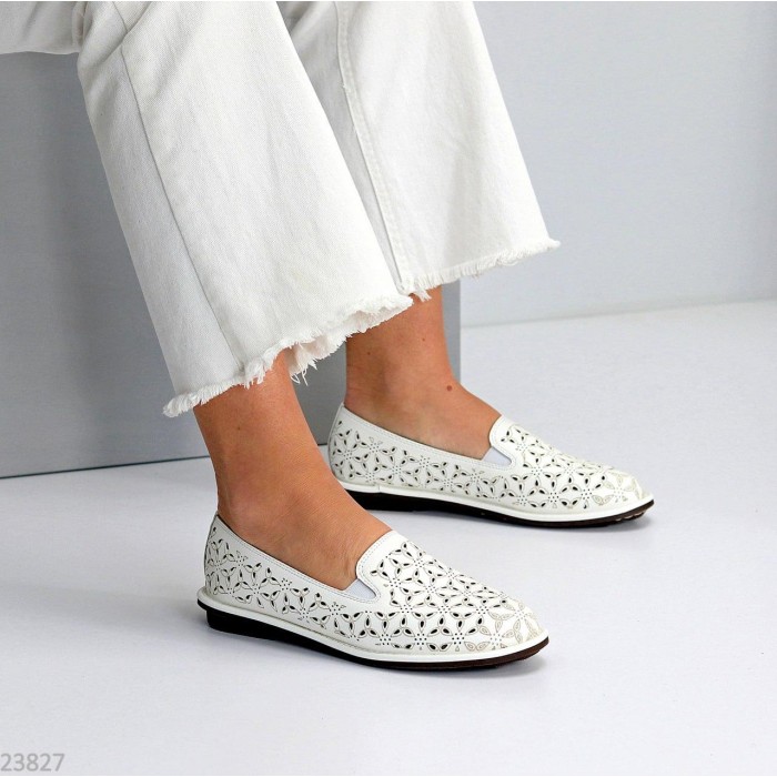 Сліпони жіночі натуральна шкіра білі 36,38,39,40,41р