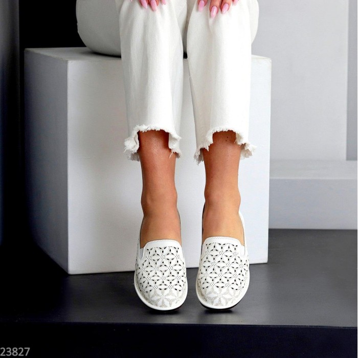 Сліпони жіночі натуральна шкіра білі 36,38,39,40,41р