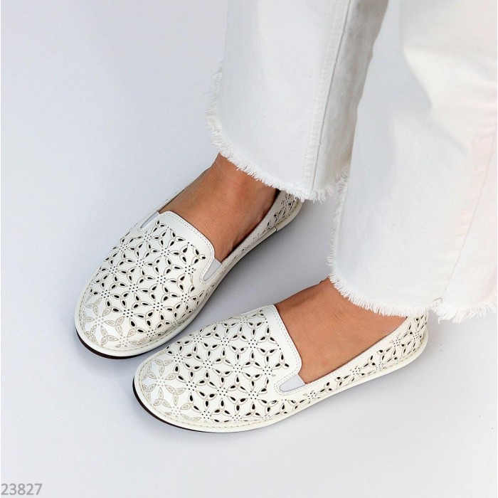 Сліпони жіночі натуральна шкіра білі 36,38,39,40,41р