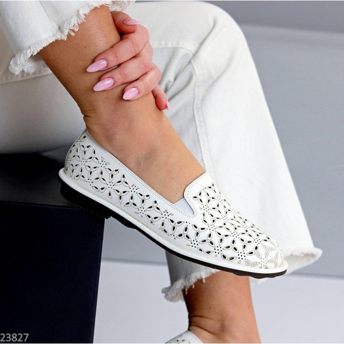 Сліпони жіночі натуральна шкіра білі 36,38,39,40,41р