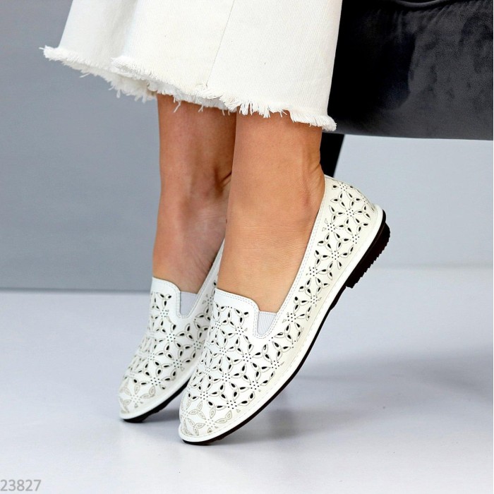 Сліпони жіночі натуральна шкіра білі 36,38,39,40,41р