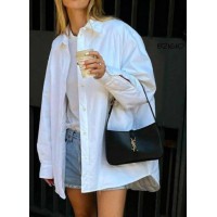 Сумка женская Лоран натуральная кожа люкс Чёрная, Айвори