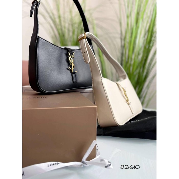 Сумка жіноча Лоран з натуральної люкс шкіри Чорна, Айворі