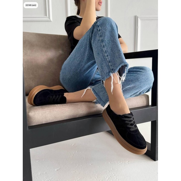 Кеды женские чёрные натуральная замша 39,40р