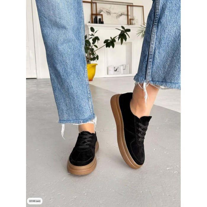 Кеды женские чёрные натуральная замша 39,40р