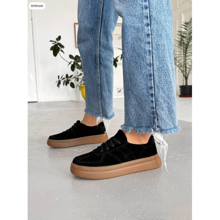 Кеды женские чёрные натуральная замша 39,40р