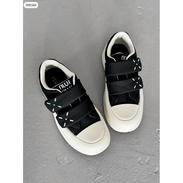 Кеди для жінок екошкіра чорно-білі на 37,39р