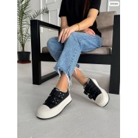 Кеди для жінок  екошкіра чорно-білі на 37,39р