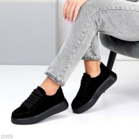 Кеди жіночі натуральна замша чорні 37,39,40р