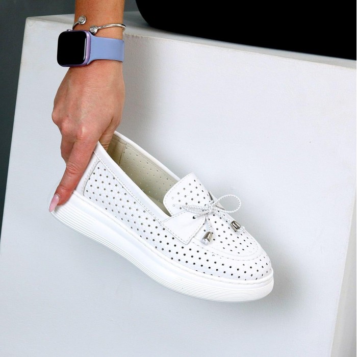 Мокасини жіночі натуральна шкіра білі 37,38,39,40,41р