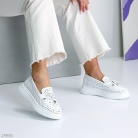 Мокасины женские натуральная кожа белые 37,38,39,40,41р