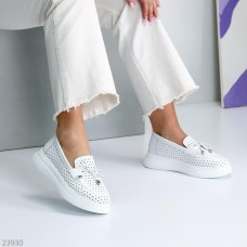 Мокасини жіночі натуральна шкіра білі 37,38,39,40,41р