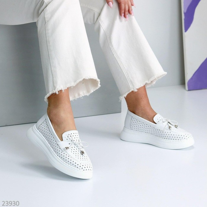 Мокасини жіночі натуральна шкіра білі 37,38,39,40,41р