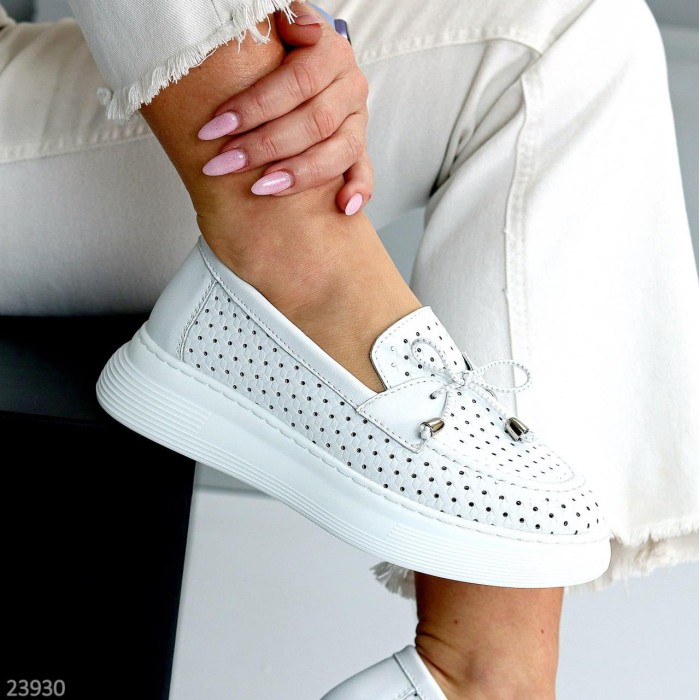 Мокасини жіночі натуральна шкіра білі 37,38,39,40,41р