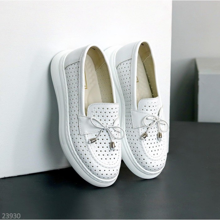 Мокасини жіночі натуральна шкіра білі 37,38,39,40,41р