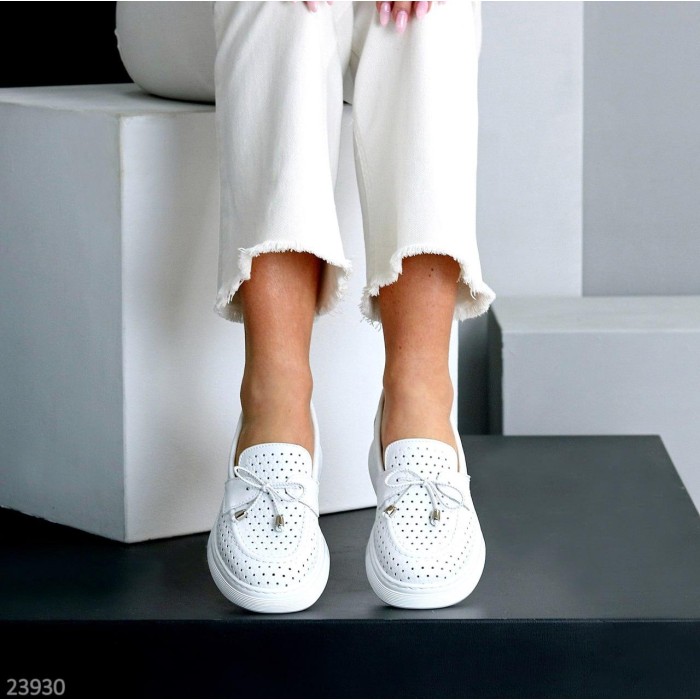 Мокасини жіночі натуральна шкіра білі 37,38,39,40,41р