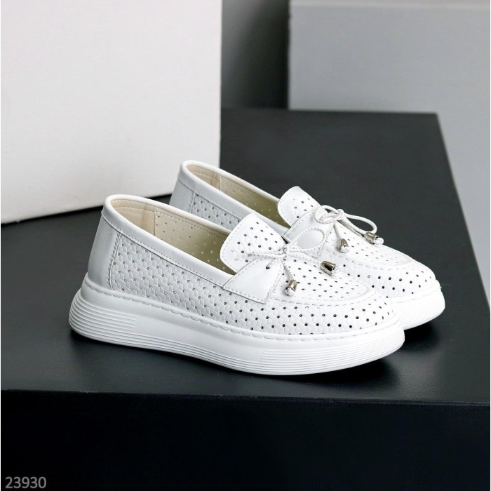 Мокасини жіночі натуральна шкіра білі 37,38,39,40,41р