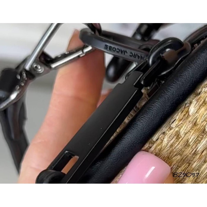 Сумка жіноча Джейкобс плетіння натуральна шкіра Беж/ Чорний