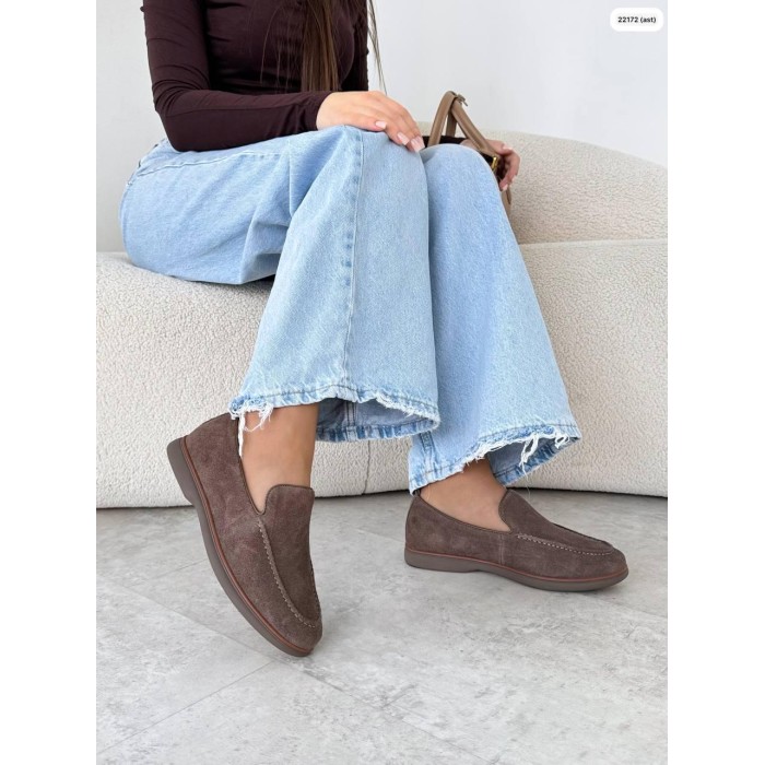 Туфлі/Лофери жіночі натуральна замша Капучино на 39р