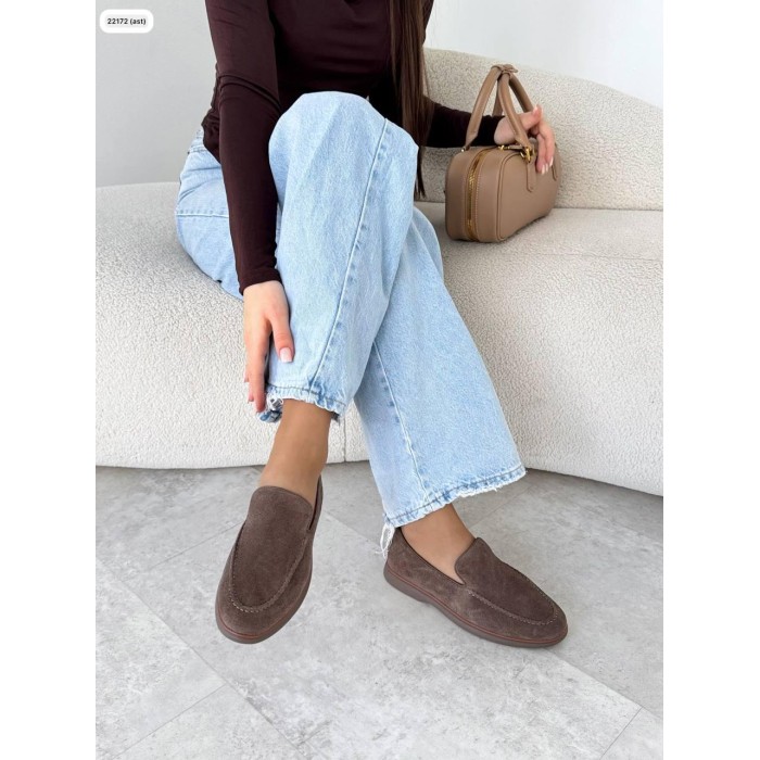 Туфлі/Лофери жіночі натуральна замша Капучино на 39р