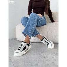 Кеди жіночі еко замша чорні на 36,38,39р