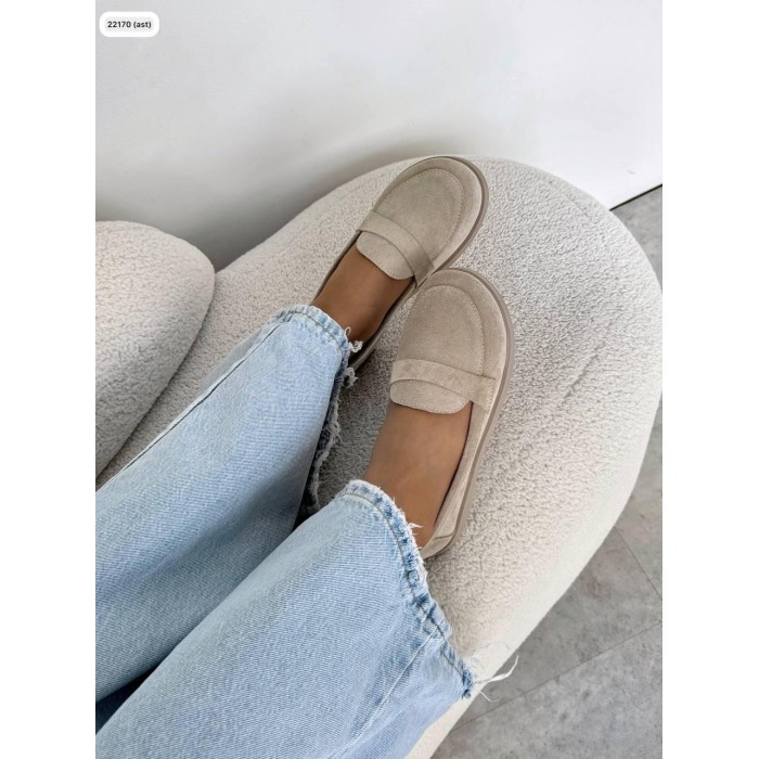 Туфлі/Лофери жіночі натуральна замша Бежеві 36,38р