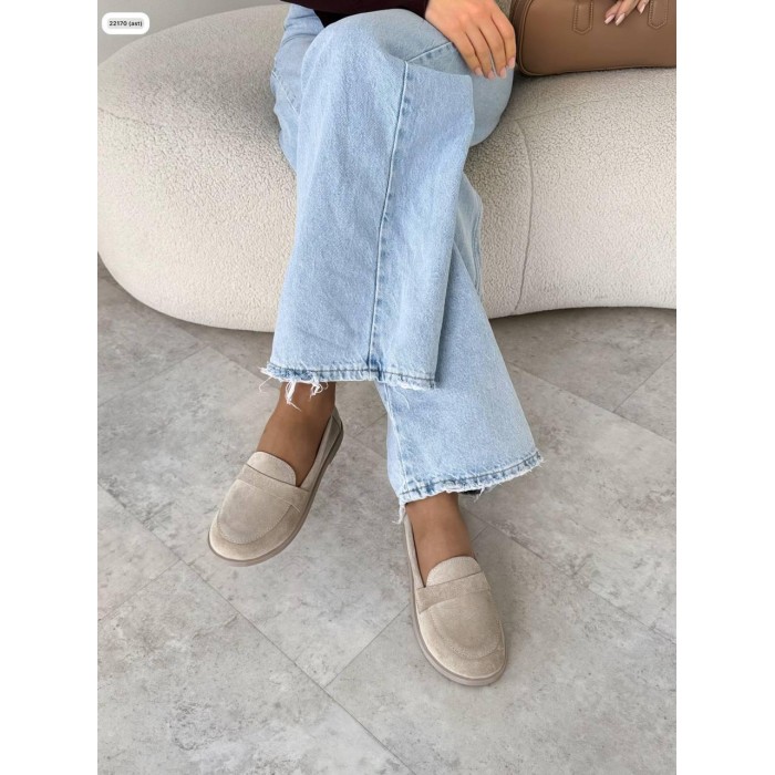 Туфлі/Лофери жіночі натуральна замша Бежеві 36,38р