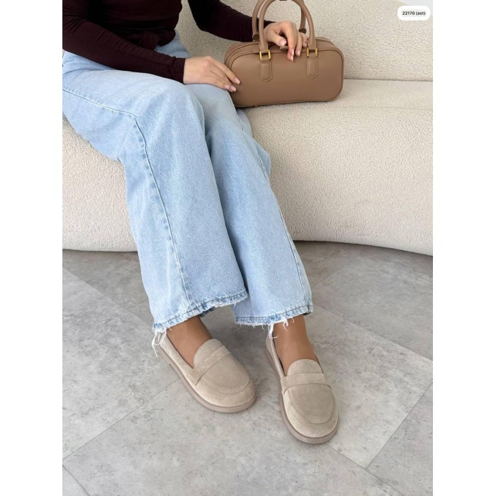 Туфлі/Лофери жіночі натуральна замша Бежеві 36,38р