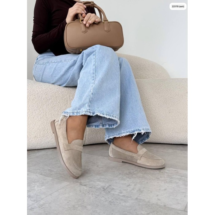 Туфлі/Лофери жіночі натуральна замша Бежеві 36,38р