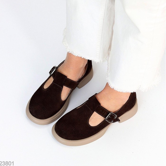 Туфлі жіночі натуральна замша колір-шоколад 36,38,40р