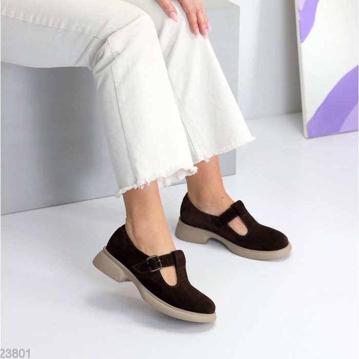 Туфлі жіночі натуральна замша колір-шоколад 36,38,40р