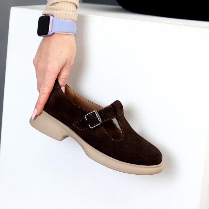 Туфлі жіночі натуральна замша колір-шоколад 36,38,40р