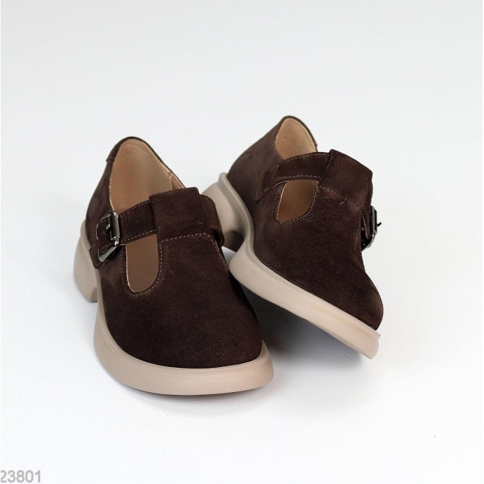 Туфлі жіночі натуральна замша колір-шоколад 36,38,40р