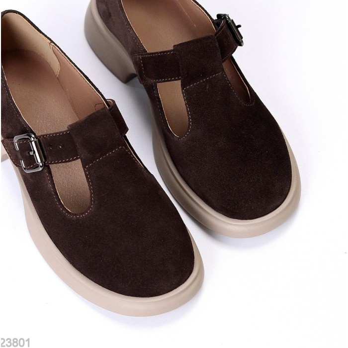 Туфлі жіночі натуральна замша колір-шоколад 36,38,40р