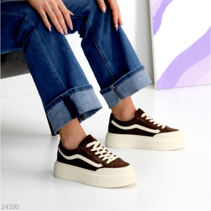 Кеди жіночі натуральна-шкіра/натуральна-замша колір-беж 37,38,39,40р